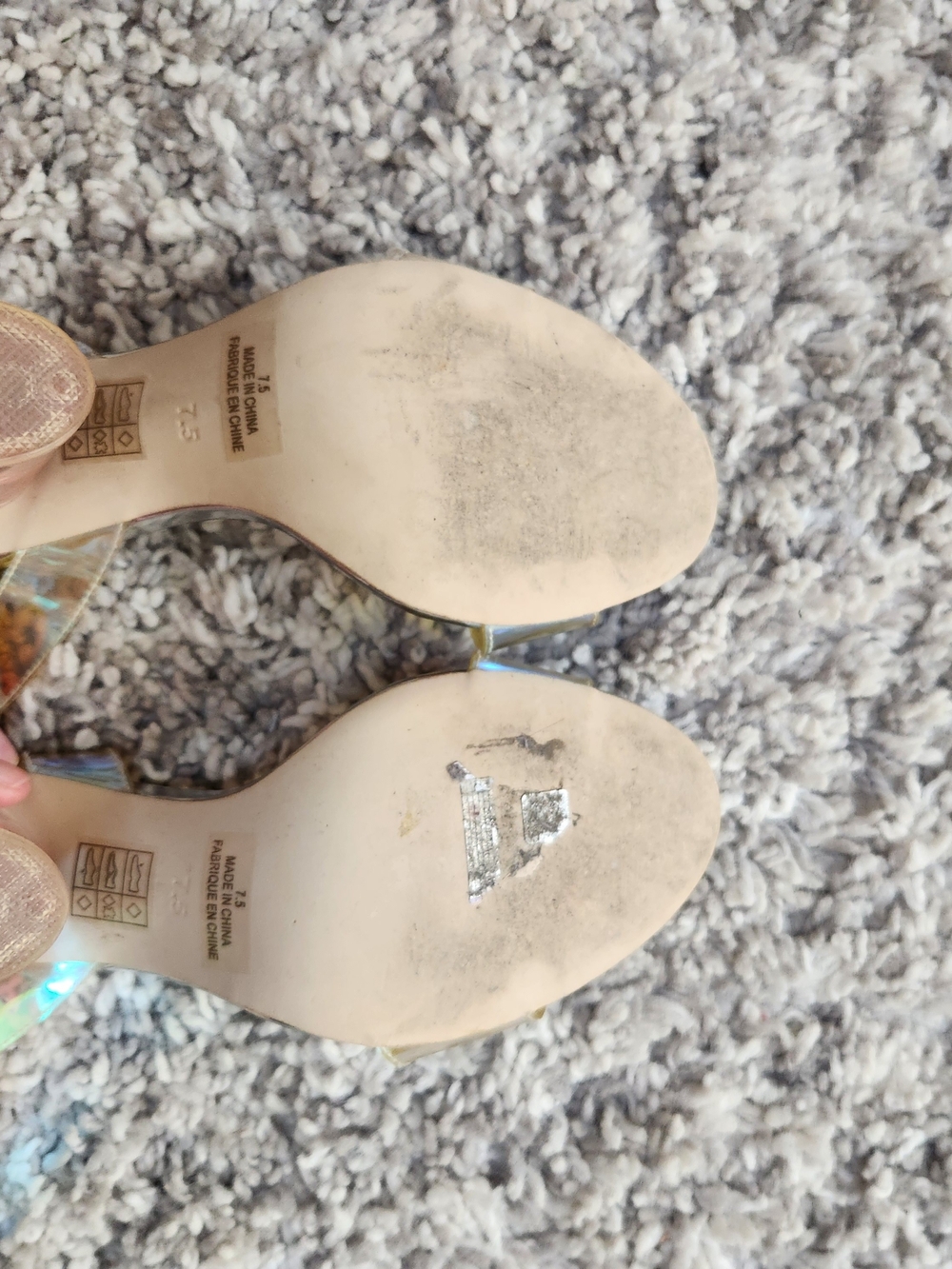 Jeffrey Campbell Iridescent Ankle-Strap Sandals in Holographic Gold - Picture 5 of 5